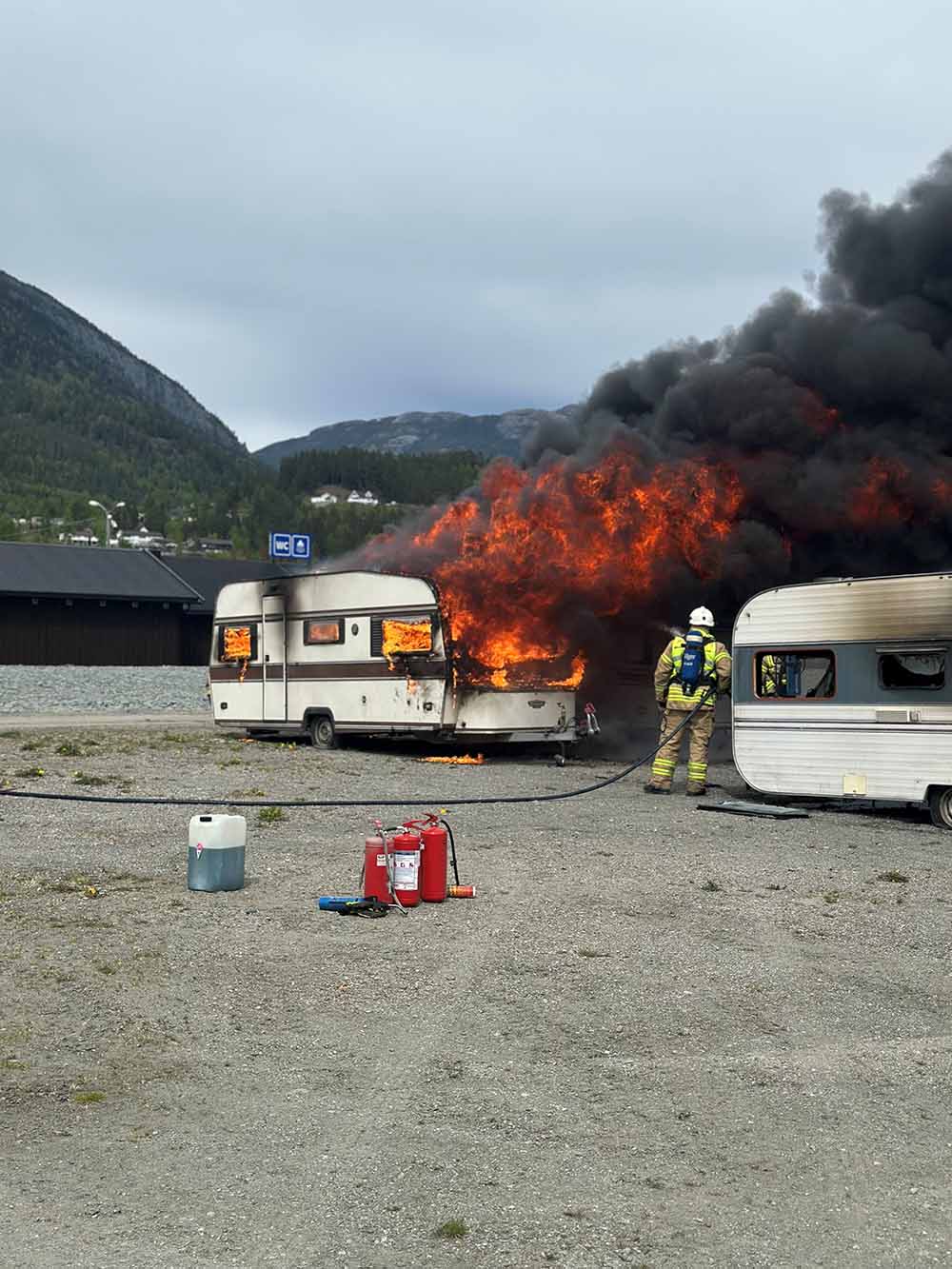 Brannøvelse på Dyrskuplassen